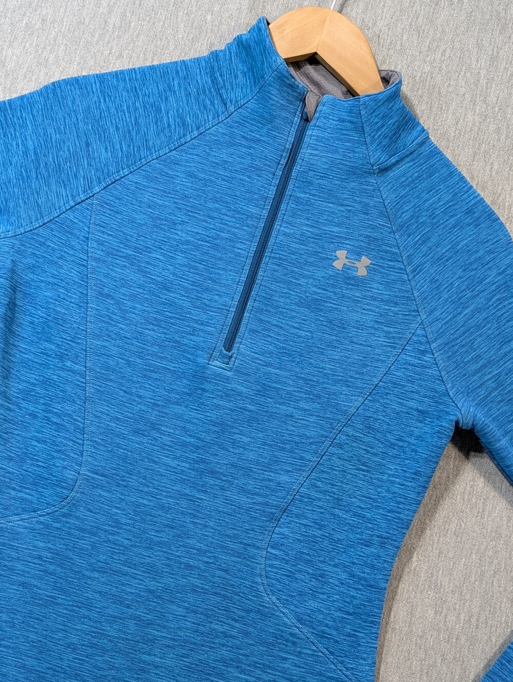Under Armour Storm 1/2 Zip Pullover Women's Small Blue Green Fleece Lined